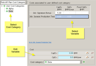 Cost Categories Tree View